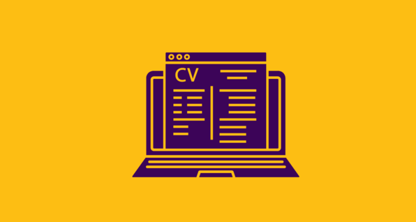 graphic of a computer and a CV