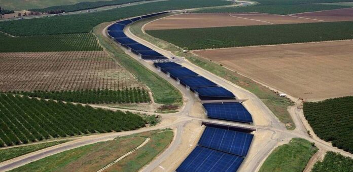 solar panels over canals