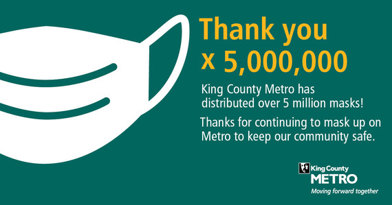 Green background infographic "Thank you x 5,000,000"