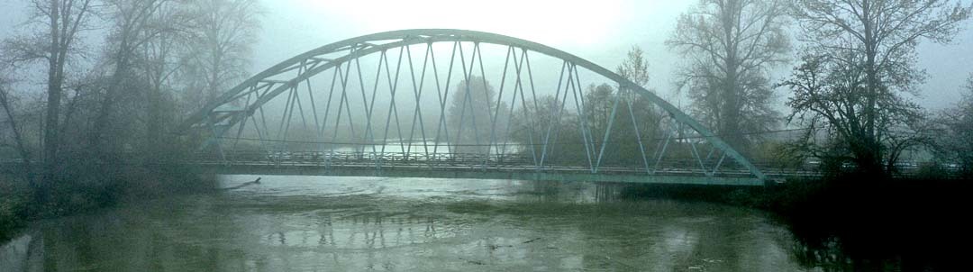 Bridge on NE 124th with flooding below