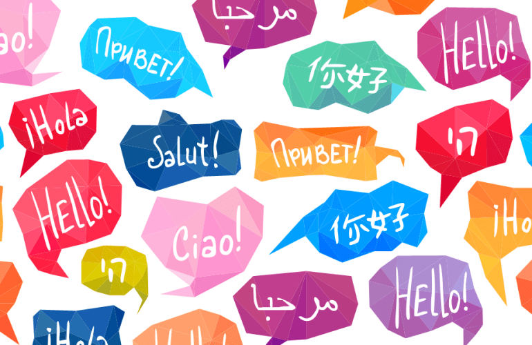 multiple language word bubbles