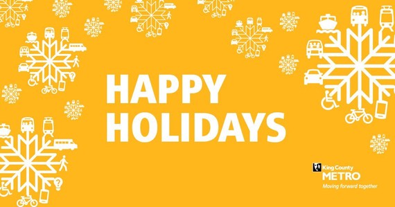 Happy Holidays image yellow and white snowflakes