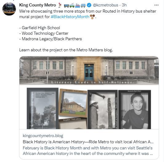 image of tweet showcasing 3 more stops of Routed in History