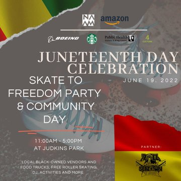 Flyer for Juneteenth celebration at Judkins Park