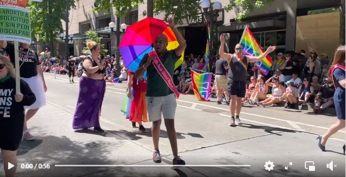 Photo with link to video of Pride Grand Marshal Metro Operator Johnathon Futch