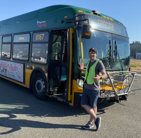 Matt Sykora and bus