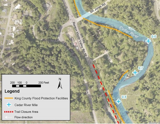 map of cedar river trail closure 