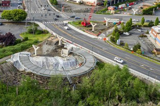 Construction of the Totem Lake Connector bridge in Kirkland. 