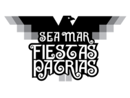 blocky image of a bird behind the words " Sea Mar Fiestas Patrias"
