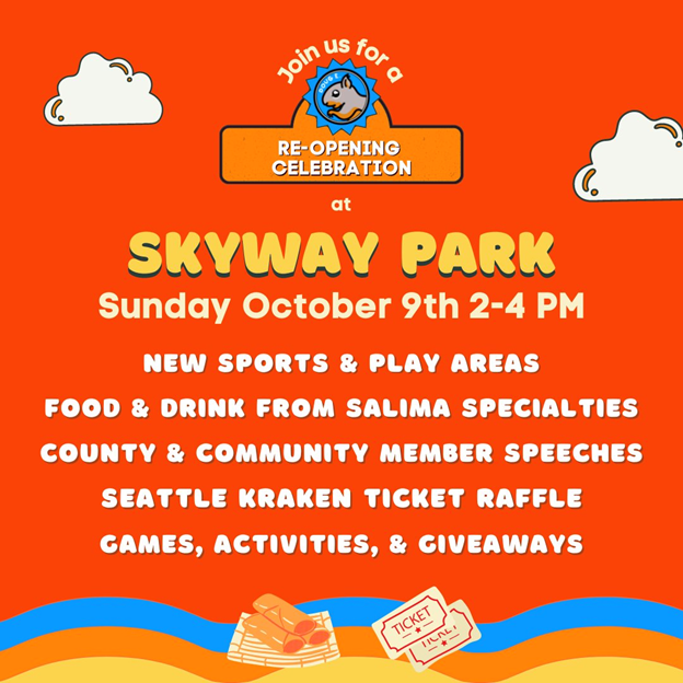 Flyer for Skyway Park Re-Opening Celebration