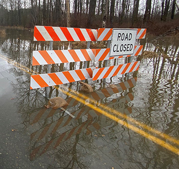 Flooding on NE Tolt Hill Road in March 2022