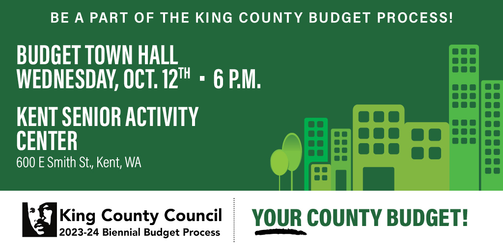 Flyer for Kent budget town hall