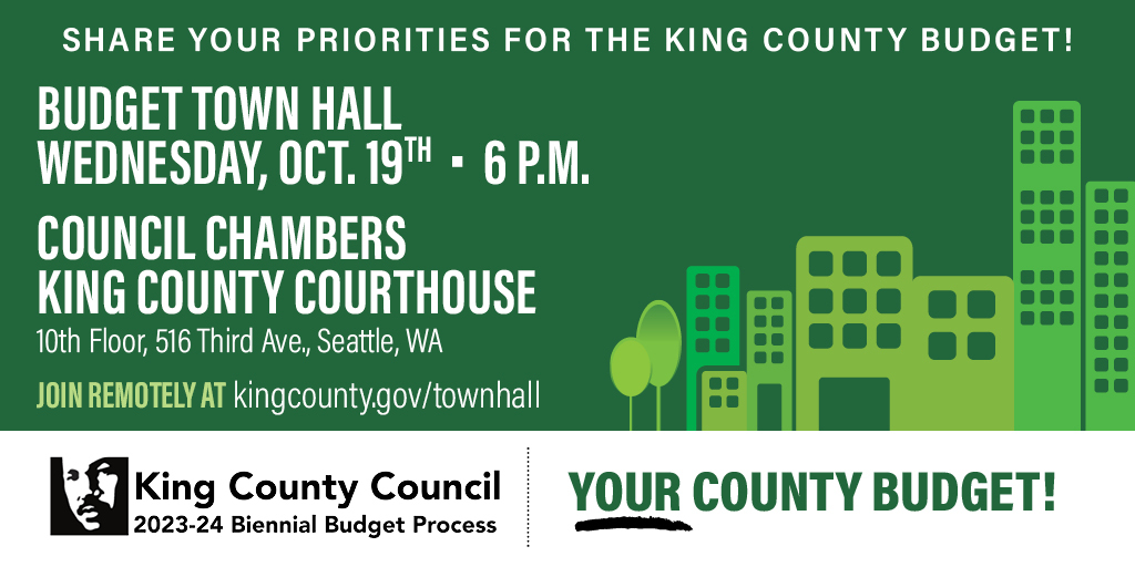 Flyer for Oct. 19 budget town hall 