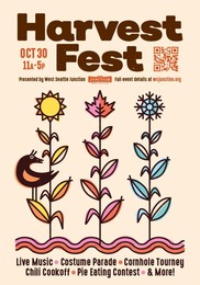 poster for harvest festival in west Seattle sat Oct 29 