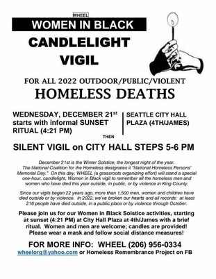 Homeless Deaths Vigil 