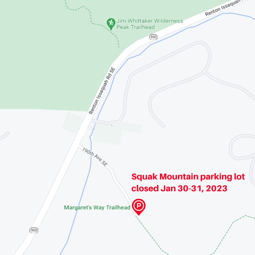 closure map for the squak mountain parking lot