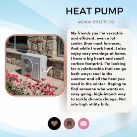 Heat pump dating card. 