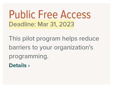 public free access grant