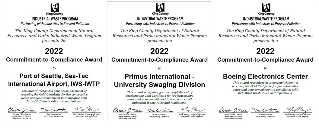 Image of three award plaques 