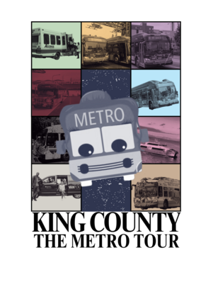 Eras Tour concert poster with Metro theming. Text reads, "King County, the Metro tour