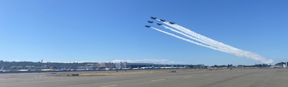 Six Blues over runway