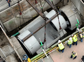 Sewer heat recovery installation in South Lake Union