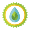 icon of a water drop inside a circle in blue, green, and yellow