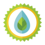 icon of a water drop inside a circle in blue, green, and yellow