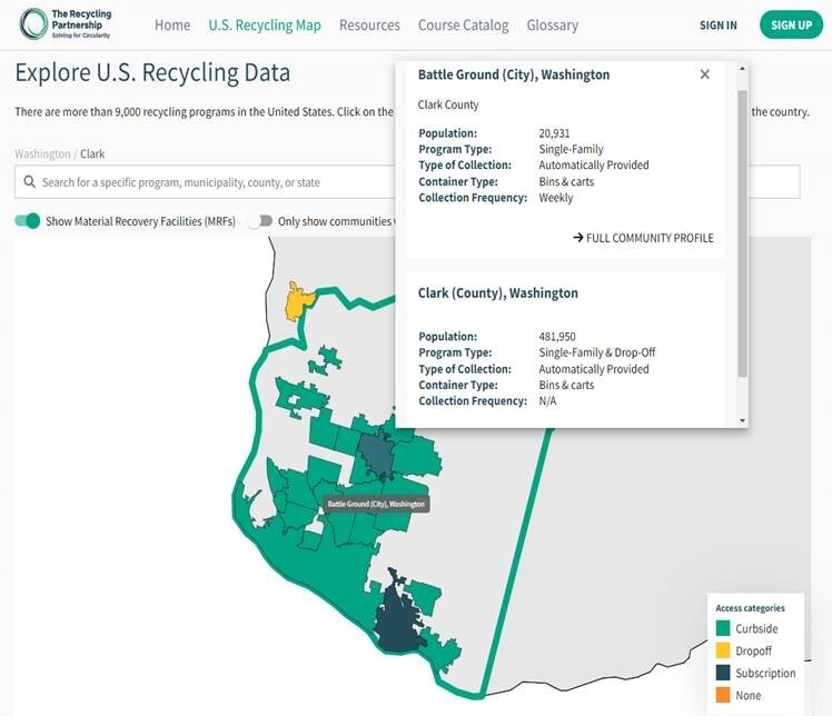 recycling data map