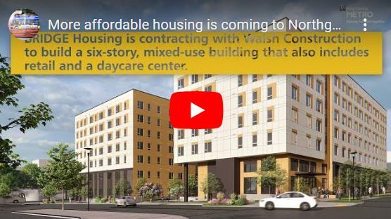 Screenshot of Youtube video with title "More affordable housing is coming to Northgate" with rendered image of building click for link
