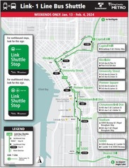 Map of Link 1 Line Bus Shuttle