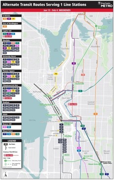 Alternate Transit Routes Service 1 L Stations Jan 13 - Feb4 : weekends