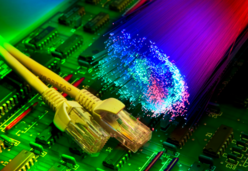 Vibrant colorful circuit network 