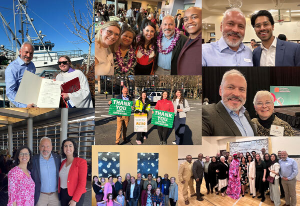 Grid of photos showing Councilmember Barón out in the community.