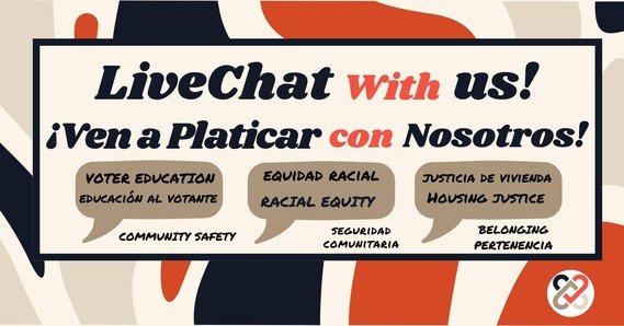 Live Chat graphic in English and Spanish