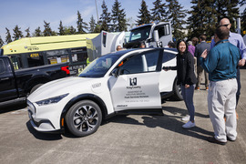 An electric vehicle in King County's fleet.
