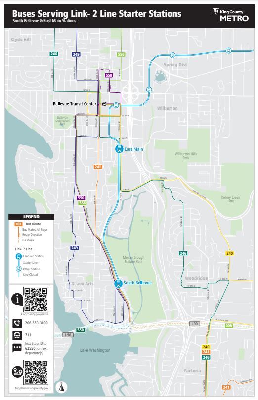 map of buses serving Link 2 Line Starter Stations