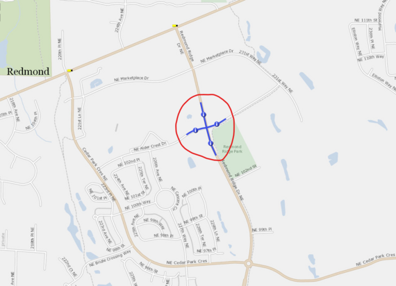 Redmond ridge roundabout location 