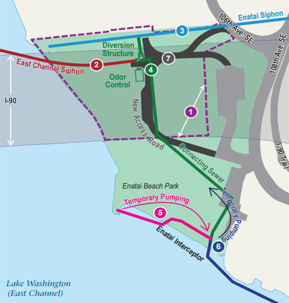 Enatai Beach Park work area map