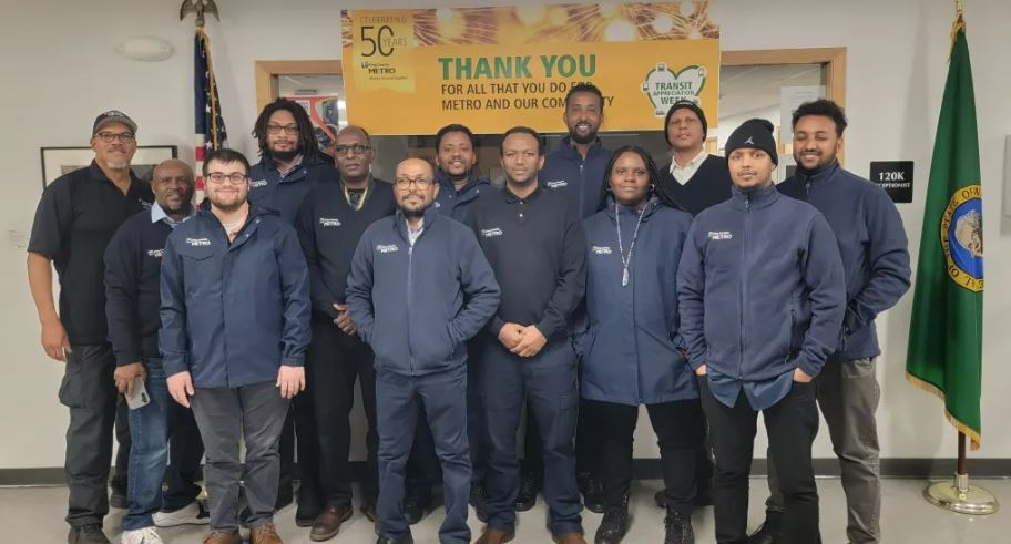 Photo of King County Metro bus operator training graduating class