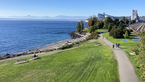 Aerial view of Myrtle Edwards Park.
