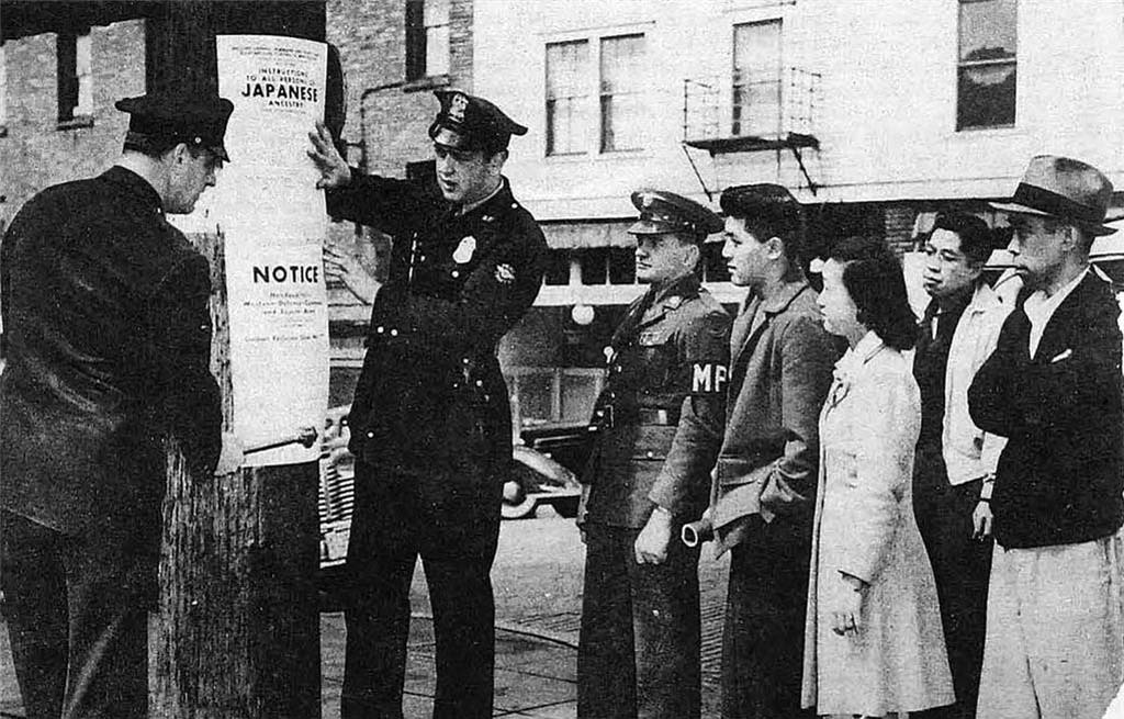 Posting of Japanese Exclusion Order in Seattle, 1942