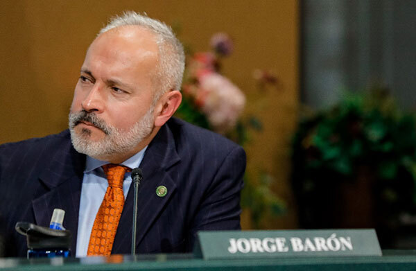 Councilmember Jorge Barón in Council Chambers.