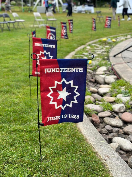 Juneteenth flag at 2023 Juneteenth event