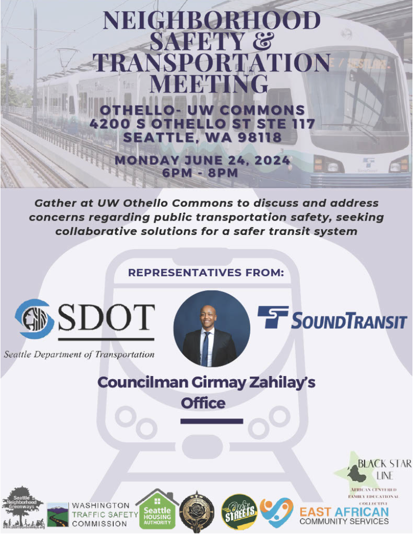Flyer for Sound Transit Safety Meeting