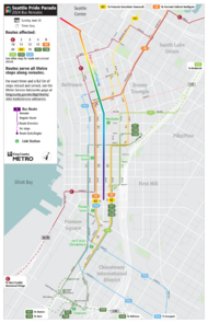 map of the other routes impacted by pride parade June 30 sunday 2024