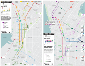 two thumbnails of the maps for the Pride parade on Sunday June 30 2024