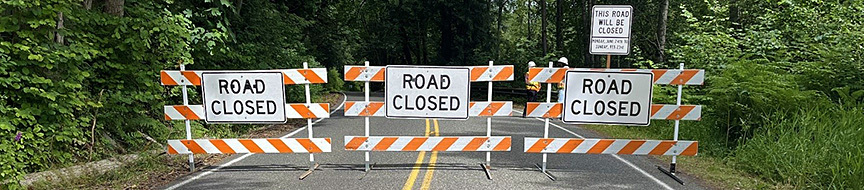 Road closed signs
