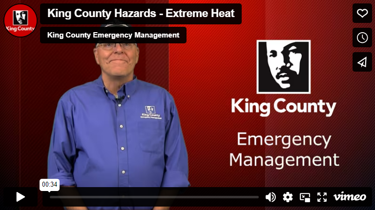 Screenshot from King County Emergency Management video about extreme heat safety