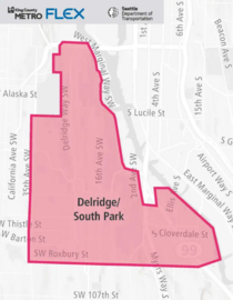 Map of Metro flex area in delridge south park